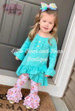 Load image into Gallery viewer, Blush and Aqua Rose Floral Belle Set