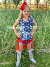 Load image into Gallery viewer, Red Tulle Sparkle Stars Bummie Set