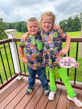 Load image into Gallery viewer, Faux Glitter Spooky Donuts Button Shirt