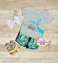 Load image into Gallery viewer, Mermaid Denim Short Set