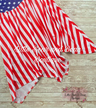 Load image into Gallery viewer, Mommy and Me Star Spangled Handkerchief Hem Dress Ladies