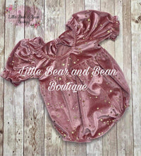 Load image into Gallery viewer, Velvet Star Romper Blush