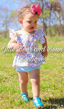 Load image into Gallery viewer, Bunnies, Birds & Flowers Peplum & Bummie Set