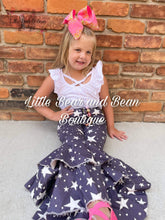 Load image into Gallery viewer, Navy Star Double Wide Belle Distressed Denim Pants