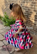 Load image into Gallery viewer, Navy Striped Floral High Low Dress