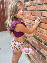 Load image into Gallery viewer, Plum Sunflower 2 Piece Swimsuit