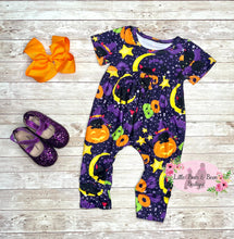 Load image into Gallery viewer, Little Halloween Boo Cat Alley Cat Romper
