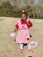 Load image into Gallery viewer, Too Cute To Kiss Gingham Dress Set