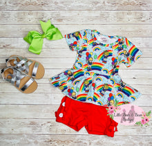 Load image into Gallery viewer, Rainbow Party Peplum Set
