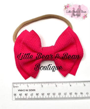 Load image into Gallery viewer, Solid Color 5 Inch Fabric Bows on Nylon Headband