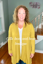 Load image into Gallery viewer, Ladies Azules Long Sleeve Open Front Drape Cardigan-Mustard