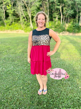 Load image into Gallery viewer, Color Block Cheetah Ladies Dress