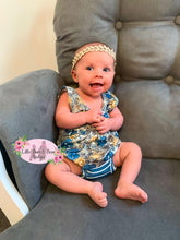 Load image into Gallery viewer, Blue and Gold Floral Bummie Set