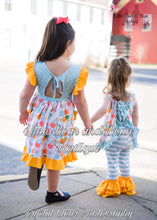 Load image into Gallery viewer, Chickens, Bunnies, and Flowers Pocket Dress