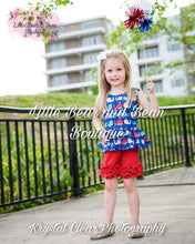 Load image into Gallery viewer, Red, White and Blue Whales Tank Icing Short Set