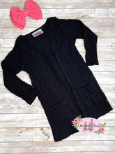 Load image into Gallery viewer, Black Ribbed Cardigan