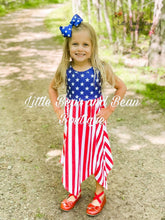 Load image into Gallery viewer, Star Spangled Handkerchief Hem Maxi Dress (Child)