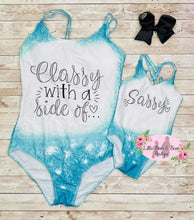 Load image into Gallery viewer, Mommy and Me Classy With A Side Of Sassy Swimsuit- Kids