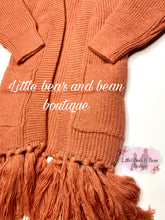 Load image into Gallery viewer, Clay Fringe Cardigan