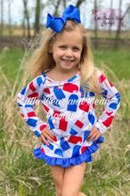 Load image into Gallery viewer, Red, White and Blue Popcicles Rash Guard Swimsuit