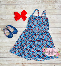 Load image into Gallery viewer, Star Spangled Mermaid Crossback Dress