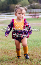 Load image into Gallery viewer, Plum Floral Ruffle Bum Romper
