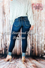 Load image into Gallery viewer, Ladies Kancan Mid Rise Folded Hem Skinny Jeans