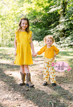 Load image into Gallery viewer, Marigold Lace Pom Pom Dress