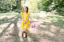 Load image into Gallery viewer, Marigold Lace Pom Pom Dress