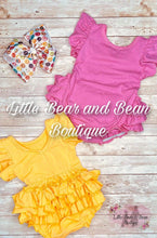 Load image into Gallery viewer, Yellow Ruffle Butt Romper