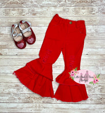Load image into Gallery viewer, Red Distressed Double Wide Belles