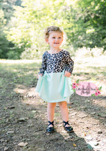 Load image into Gallery viewer, Mint Cheetah Long Sleeve Dress