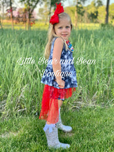 Load image into Gallery viewer, Red Tulle Sparkle Stars Bummie Set