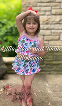 Load image into Gallery viewer, Lavender Floral Skirted Ruffle 2 Piece Swim Suit