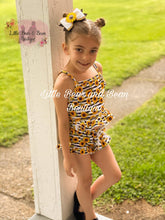 Load image into Gallery viewer, Striped Sunflowers Ruffle Shorties Set