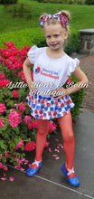 Load image into Gallery viewer, Red, White and Blue American Sweetheart Cupcake Skirted Bummie Set