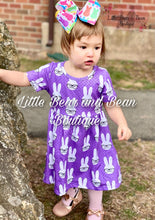 Load image into Gallery viewer, Size 12/18M- Purple Polka Dotted Bunny Dress
