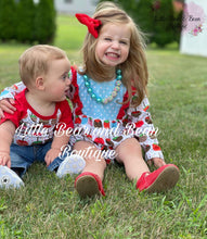 Load image into Gallery viewer, Candy Apple Fruit Ruffle Butt Romper