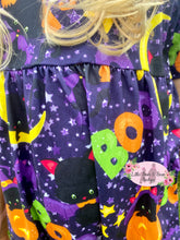 Load image into Gallery viewer, Little Halloween Boo Cat Alley Cat Romper