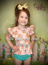 Load image into Gallery viewer, Blush and Aqua Rose Floral Bummie Set