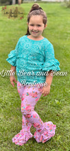 Load image into Gallery viewer, Lace Top with Pink Pumpkin Leggings