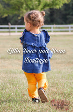 Load image into Gallery viewer, Denim Peasant Top Set