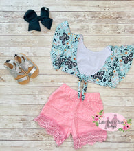 Load image into Gallery viewer, Butterfly Garden Lace Shorts Set
