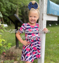 Load image into Gallery viewer, Navy Striped Floral High Low Dress
