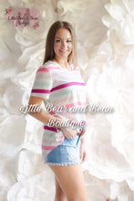 Load image into Gallery viewer, Ladies Pastel Rainbow Striped Top