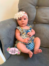 Load image into Gallery viewer, Blue and Gold Floral Bummie Set