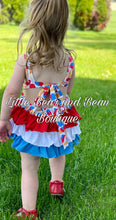 Load image into Gallery viewer, Red, White and Blue Ice Cream Ruffle Butt Romper