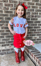 Load image into Gallery viewer, Love Heart Denim Skirt Set
