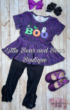 Load image into Gallery viewer, Boo Purple Glitter Peplum Set