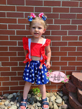 Load image into Gallery viewer, Stars Skirted Romper